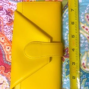 Bright Yellow Leather Wallet NWOT